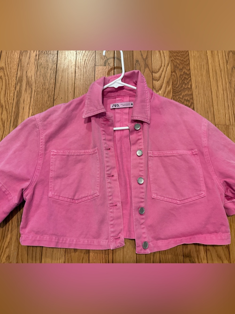 Zara Bright Pink Women's Garment Cropped Jacket